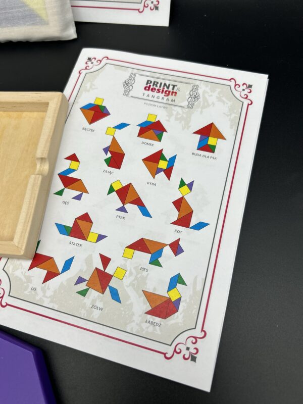 Drewniana gra logiczna Tangram – klasyczna rozrywka dla bystrzaków! - obrazek 2